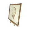 Tableau cadre personnalisable d’un smiley coulant en bois découpé et gravé vue de profil avec chevalet Woodillusion