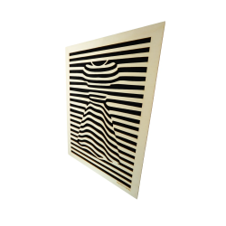 Tableau cadre personnalisable d’une silhouette en bois découpé et gravé vue de profil  Woodillusion