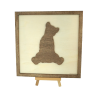 Customizable wall art frame of a bear cub in cut and engraved wood front view with easel Woodillusion