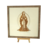 Tableau cadre personnalisable de Marie en bois découpé et gravé vue de face avec chevalet Woodillusion