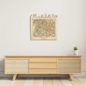 Entryway environment with customizable wall art frame of Paris in cut and engraved wood front view 60x60 cm Woodillusion
