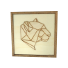 Customizable wall art frame of a jaguar in cut and engraved wood front view Woodillusion
