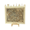 Tableau cadre personnalisable de Paris en bois découpé et gravé vue de face avec chevalet 20x20 cm Woodillusion