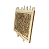 Customizable wall art frame of Paris in cut and engraved wood side view with easel 20x20 cm Woodillusion