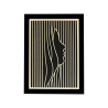 Customizable wall art frame of a face in cut and engraved wood front view with frame Woodillusion
