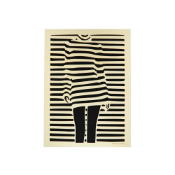 Tableau cadre personnalisable d’une silhouette en bois découpé et gravé vue de face Woodillusion