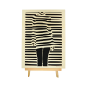 Customizable wall art frame of a silhouette in cut and engraved wood front view with easel Woodillusion