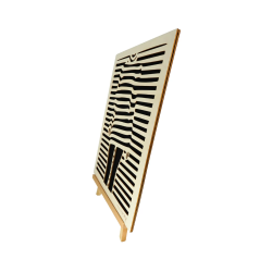 Customizable wall art frame of a silhouette in cut and engraved wood side view with easel Woodillusion