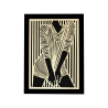Customizable wall art frame of a silhouette in cut and engraved wood front view with frame Woodillusion