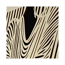 Zoom tableau cadre personnalisable d’une silhouette en bois découpé et gravé vue de profil avec chevalet Woodillusion