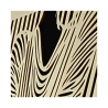Zoom on customizable wall art frame of a silhouette in cut and engraved wood side view with easel Woodillusion