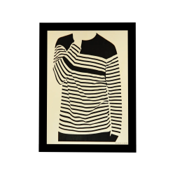Customizable wall art frame of a silhouette in cut and engraved wood front view with frame Woodillusion