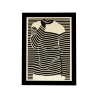 Tableau cadre personnalisable d’une silhouette en bois découpé et gravé vue de face avec cadre Woodillusion