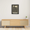 Environnement entrée avec tableau cadre personnalisable d’une silhouette en bois découpé et gravé vue de face avec cadre