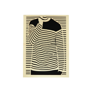 Tableau cadre personnalisable d’une silhouette en bois découpé et gravé vue de face Woodillusion