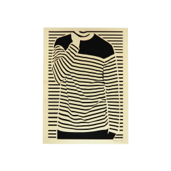Tableau cadre personnalisable d’une silhouette en bois découpé et gravé vue de face Woodillusion