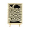 Customizable wall art frame of a silhouette in cut and engraved wood front view with easel Woodillusion