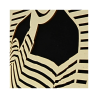 Zoom on customizable wall art frame of a silhouette in cut and engraved wood side view with easel Woodillusion