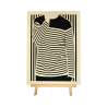 Customizable wall art frame of a silhouette in cut and engraved wood front view with easel Woodillusion