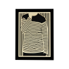 Tableau cadre personnalisable d’une silhouette en bois découpé et gravé vue de face avec cadre Woodillusion