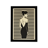 Customizable wall art frame of a silhouette in cut and engraved wood front view with frame Woodillusion