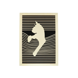 Tableau cadre personnalisable d’un chat en bois découpé et gravé vue de face Woodillusion