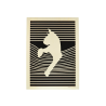 Customizable wall art frame of a cat in cut and engraved wood front view Woodillusion