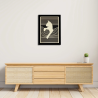 Environnement entrée avec tableau cadre personnalisable d’un chat en bois découpé et gravé vue de face avec cadre Woodillusion