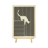 Tableau cadre personnalisable d’un chat en bois découpé et gravé vue de face avec chevalet Woodillusion