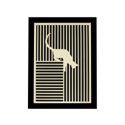 Tableau cadre personnalisable d’un chat en bois découpé et gravé vue de face avec cadre Woodillusion