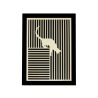 Customizable wall art frame of a cat in cut and engraved wood front view with frame Woodillusion