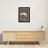 Environnement entrée avec tableau cadre personnalisable d’un chat en bois découpé et gravé vue de face avec cadre Woodillusion