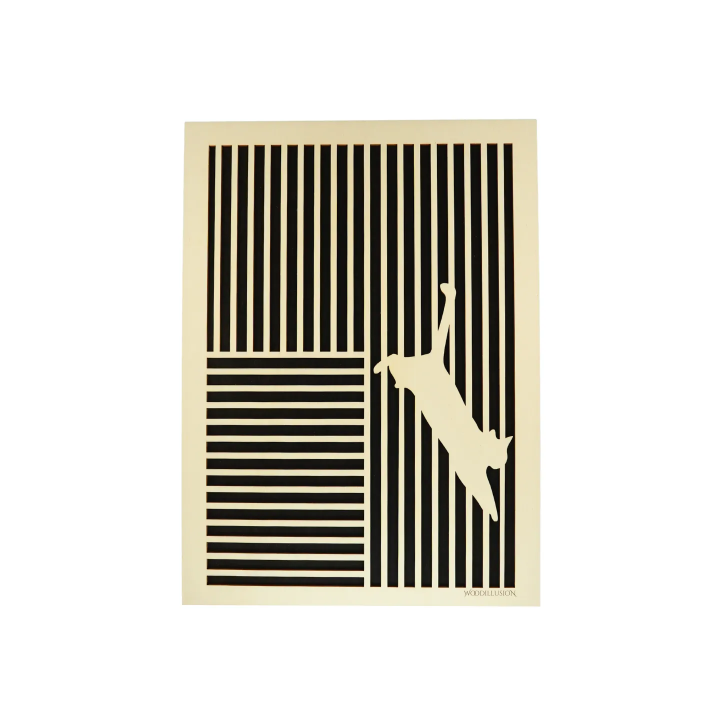 Tableau cadre personnalisable d’un chat en bois découpé et gravé vue de face Woodillusion