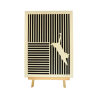 Customizable wall art frame of a cat in cut and engraved wood front view with easel Woodillusion