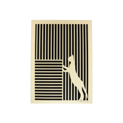 Tableau cadre personnalisable d’un chat en bois découpé et gravé vue de face Woodillusion