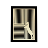 Tableau cadre personnalisable d’un chat en bois découpé et gravé vue de face avec cadre Woodillusion