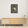 Entryway environment with customizable wall art frame of a cat in cut and engraved wood front view with frame Woodillusion