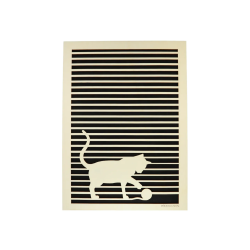 Customizable wall art frame of a cat in cut and engraved wood front view Woodillusion