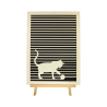 Customizable wall art frame of a cat in cut and engraved wood front view with easel Woodillusion
