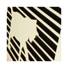 Zoom on customizable wall art frame of a cat in cut and engraved wood side view with easel Woodillusion