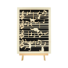 Customizable wall art frame of a cat in cut and engraved wood front view with easel Woodillusion