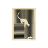 Customizable wall art frame of a cat with mouse in cut and engraved wood front view Woodillusion