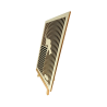 Customizable wall art frame of a cat with mouse in cut and engraved wood side view with easel Woodillusion