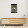 Environnement entrée avec tableau cadre personnalisable d’un chat avec souris en bois découpé et gravé vue de face Woodillusion