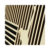 Zoom on customizable wall art frame of a cat with mouse in cut and engraved wood side view with easel Woodillusion