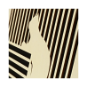 Zoom on customizable wall art frame of a cat with mouse in cut and engraved wood side view with easel Woodillusion
