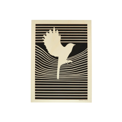 Tableau cadre personnalisable d'une colombe en bois découpé et gravé vue de face Woodillusion