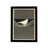 Tableau cadre personnalisable d’un oiseau en bois découpé et gravé vue de face avec cadre Woodillusion