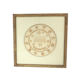 Tableau cadre personnalisable d’un bélier en bois découpé et gravé vue de face Woodillusion