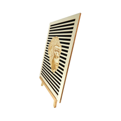 Tableau cadre personnalisable d’un gorille en bois découpé et gravé vue de profil avec chevalet Woodillusion
